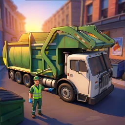 Ikon Garbage Truck Driver 3D